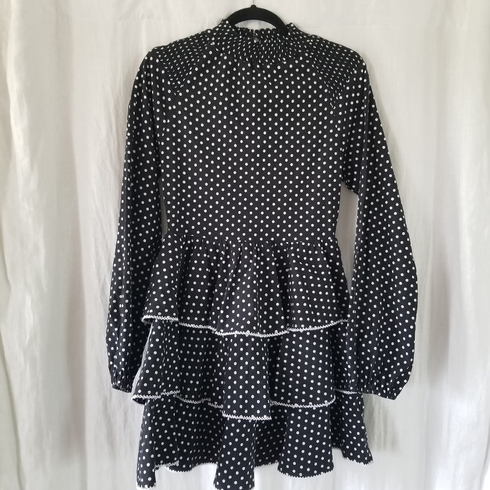 Lalibela | Ruffle Poplin Polka Dot Mini Dress